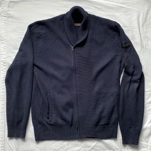 Ben Sherman Shawl Collar Zip Cardigan Sweater, XL